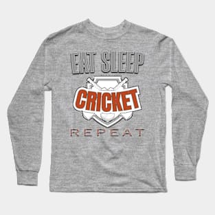 Eat sleep cricket repeat Long Sleeve T-Shirt